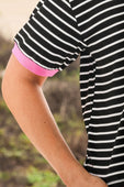 Retro Stripe Tee- Black and Pink - Jess Lea Boutique