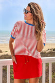 Retro Stripe Tee- White and Red - Jess Lea Boutique