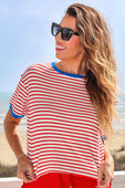 Retro Stripe Tee- White and Red - Jess Lea Boutique