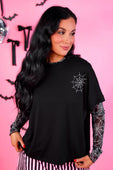 Rhinestone Web Tee - Jess Lea Boutique