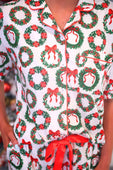 Ribbon Wreath Ruffle Pajama Set - Jess Lea Boutique