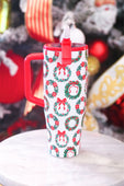Ribbon Wreath Sleek Tumbler - Jess Lea Boutique