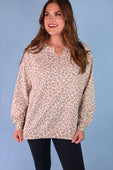 Riley French Terry Pullover- Bella Leopard - Jess Lea Boutique