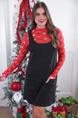 PREORDER- Rory Ribbed Jumper Dress- Black - Jess Lea Boutique