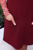 PREORDER- Rory Ribbed Jumper Dress- Burgundy - Jess Lea Boutique