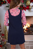 Rory Ribbed Jumper Dress- Navy - Jess Lea Boutique