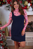 Rory Ribbed Jumper Dress- Navy - Jess Lea Boutique