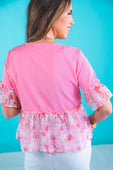 Rosy Ruffle Bow Top - Jess Lea Boutique