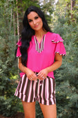 Runway Paperbag Shorts- Neapolitan Stripes - Jess Lea Boutique