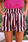 Runway Paperbag Shorts- Neapolitan Stripes - Jess Lea Boutique
