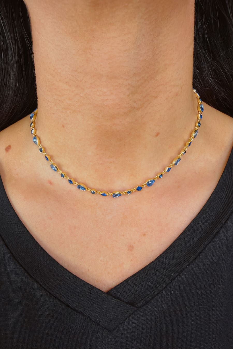 Santorini Stone Necklace- Blue - Jess Lea Boutique