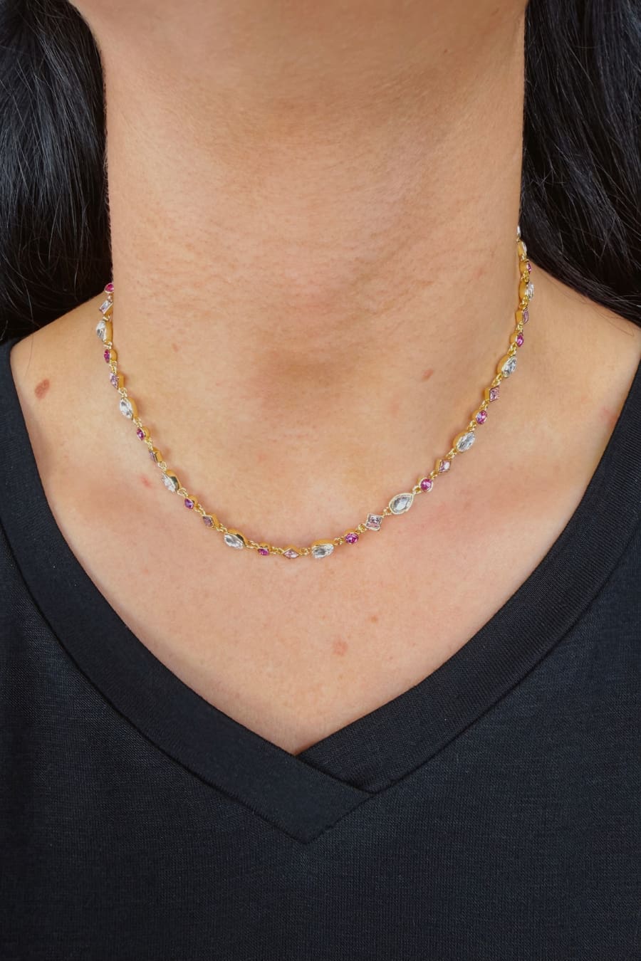 Santorini Stone Necklace- Pink - Jess Lea Boutique