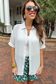 Sawyer Gauze Top, White - Jess Lea Boutique