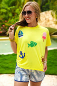 Set Sail Sequin Patch Top - Jess Lea Boutique