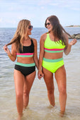 Shades of Summer Two Piece Swimsuit- Neon Lime - Jess Lea Boutique