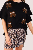 Sideline Sparkle Ruffle Top- Black - Jess Lea Boutique