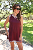 Sideline Tunic Biker Set- Maroon - Jess Lea Boutique