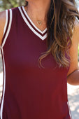 Sideline Tunic Biker Set- Maroon - Jess Lea Boutique