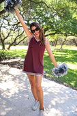 Sideline Tunic Biker Set- Maroon - Jess Lea Boutique