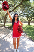 Sideline Tunic Biker Set- Red - Jess Lea Boutique