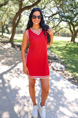 Sideline Tunic Biker Set- Red - Jess Lea Boutique