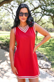 Sideline Tunic Biker Set- Red - Jess Lea Boutique