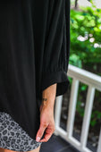 Sloane Button Up Top- Black - Jess Lea Boutique