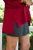 Sloane Button Up Top- Burgundy - Jess Lea Boutique