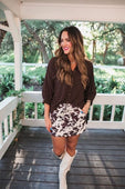 Sloane Button Up Top- Chocolate - Jess Lea Boutique