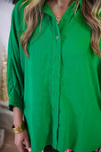 PREORDER- Sloane Button Up Top - Green - Jess Lea Boutique