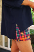 Sloane Button Up Top- Navy - Jess Lea Boutique
