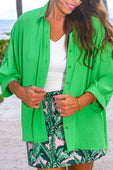 Sloane Button Up Top- Neon Lime - Jess Lea Boutique