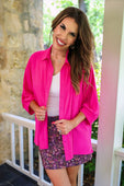 Sloane Button Up Top- Pink - Jess Lea Boutique