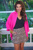 Sloane Button Up Top- Pink - Jess Lea Boutique