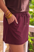 Solid Burgundy Skort - Jess Lea Boutique