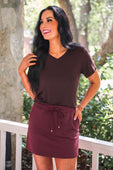 Solid Burgundy Skort - Jess Lea Boutique