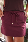 Solid Burgundy Skort - Jess Lea Boutique