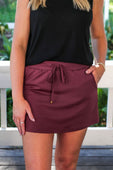 Solid Burgundy Skort - Jess Lea Boutique