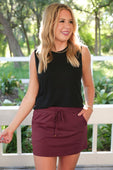 Solid Burgundy Skort - Jess Lea Boutique