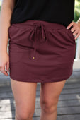 Solid Burgundy Skort - Jess Lea Boutique