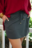 Solid Charcoal Skort - Jess Lea Boutique