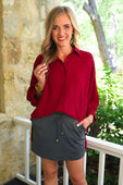 Solid Charcoal Skort - Jess Lea Boutique