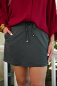 Solid Charcoal Skort - Jess Lea Boutique
