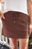 Solid Chocolate Skort - Jess Lea Boutique