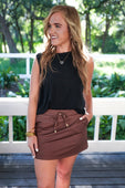 Solid Chocolate Skort - Jess Lea Boutique