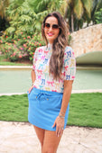 Solid Dusty Blue Skort - Jess Lea Boutique