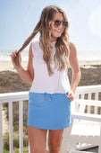 Solid Dusty Blue Skort - Jess Lea Boutique