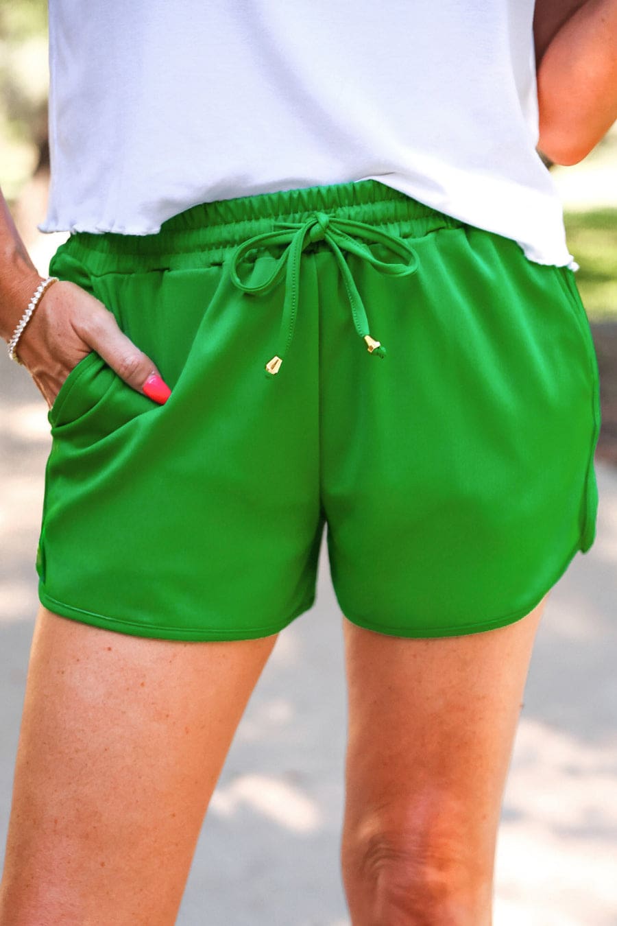 Solid Green Everyday Shorts - Jess Lea Boutique
