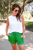 Solid Green Everyday Shorts - Jess Lea Boutique