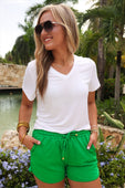 Solid Green Everyday Shorts - Jess Lea Boutique